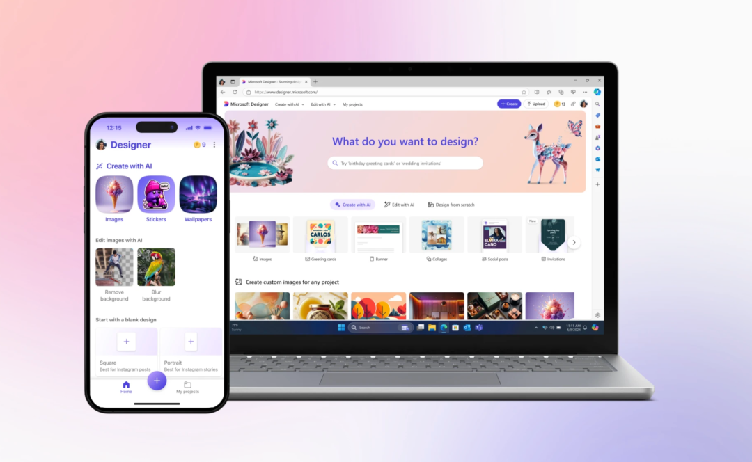 Microsoft’s AI-powered, Canva-like Designer app lands on iOS and Android